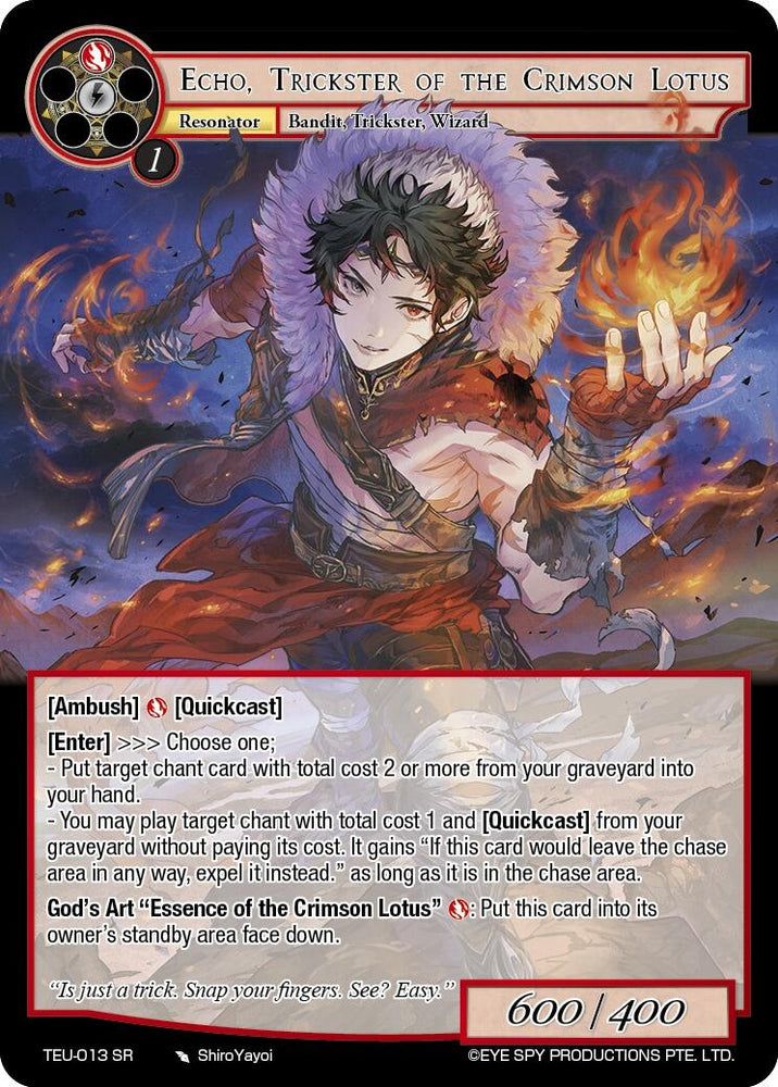 Echo, Trickster of the Crimson Lotus (TEU-013 SR) [Timeless Eclipse of the Underworld]