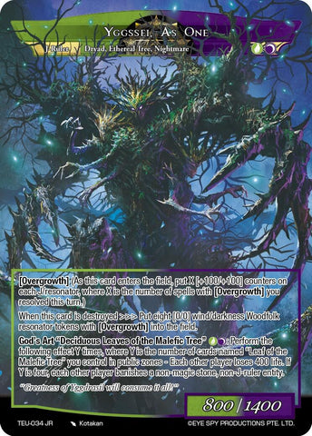 The Triplets of the Verdant Tree, Yggssei // Yggssei, As One (TEU-034 JR) [Timeless Eclipse of the Underworld]