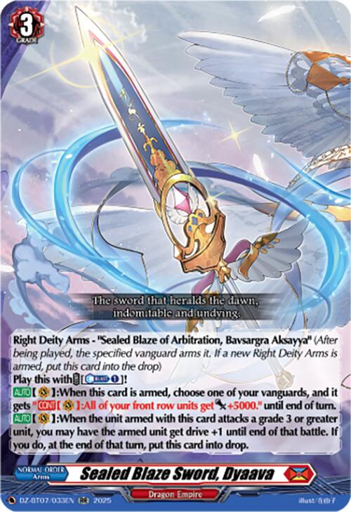 Sealed Blaze Sword, Dyaava (DZ-BT07/033EN) [Moon Fangs & Cerulean Blaze]