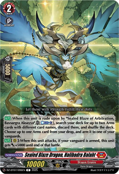 Sealed Blaze Dragon, Halibadra Balaht (DZ-BT07/099EN) [Moon Fangs & Cerulean Blaze]