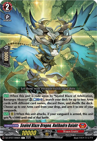 Sealed Blaze Dragon, Halibadra Balaht (DZ-BT07/099EN) [Moon Fangs & Cerulean Blaze]