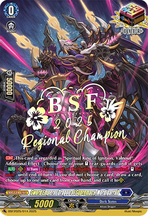 Sword Emperor Dragon of Supremacy, Mordigarrah (Regional Champion) (BSF2025/01A) [Bushiroad Event Cards]