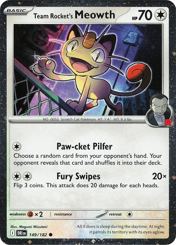 Team Rocket's Meowth (149/182) (Cosmos Holo) [Miscellaneous Cards]