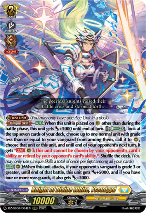 Knight of Divine White, Yscudyyd (DZ-SS08/004EN) [Festival Booster 2025]