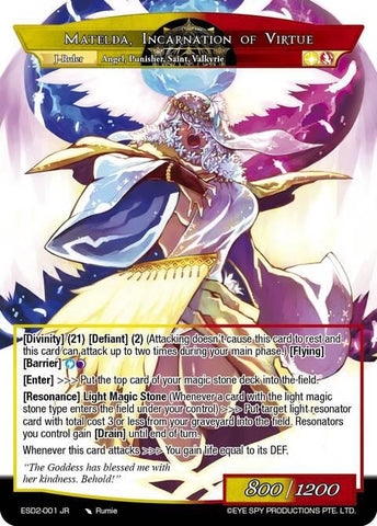 Queen of Velmardia, Matelda // Matelda, Incarnation of Virtue (ESD2-001 JR) [Evil Cluster Starter Deck 2: Matelda]