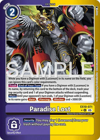 Paradise Lost [EX10-071] (Limited Foil) [Sinister Order]