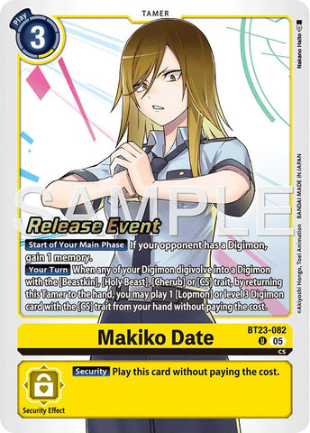Makiko Date [BT23-082] [Hackers' Slumber Release Event Cards]