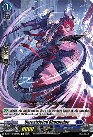 Unrestricted Sharpedge (DZ-BT10/081EN) [Dragonsoul Resonance]