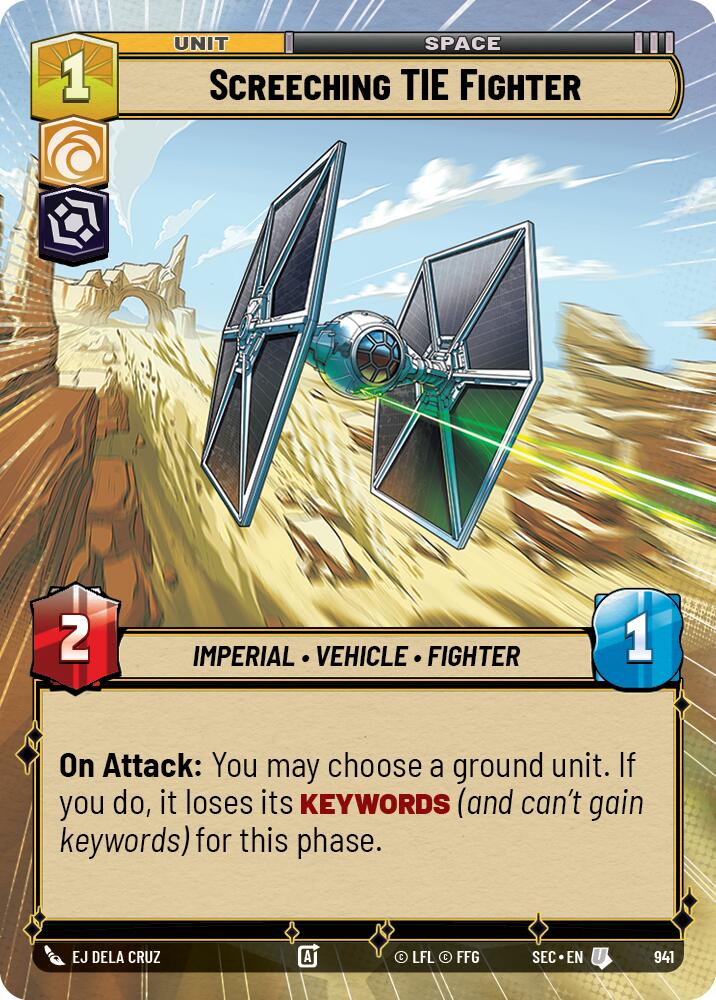 Screeching TIE Fighter (941) (Hyperspace Foil) (941) [Secrets of Power]