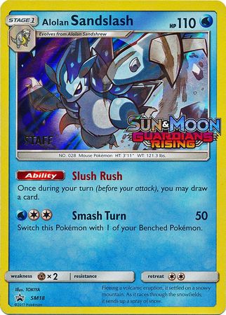 Alolan Sandslash (SM18) (Staff Prerelease Promo) [Sun & Moon: Black Star Promos]