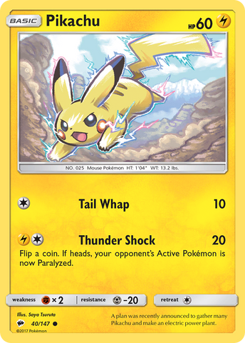 Pikachu (40/147) [Sun & Moon: Burning Shadows]